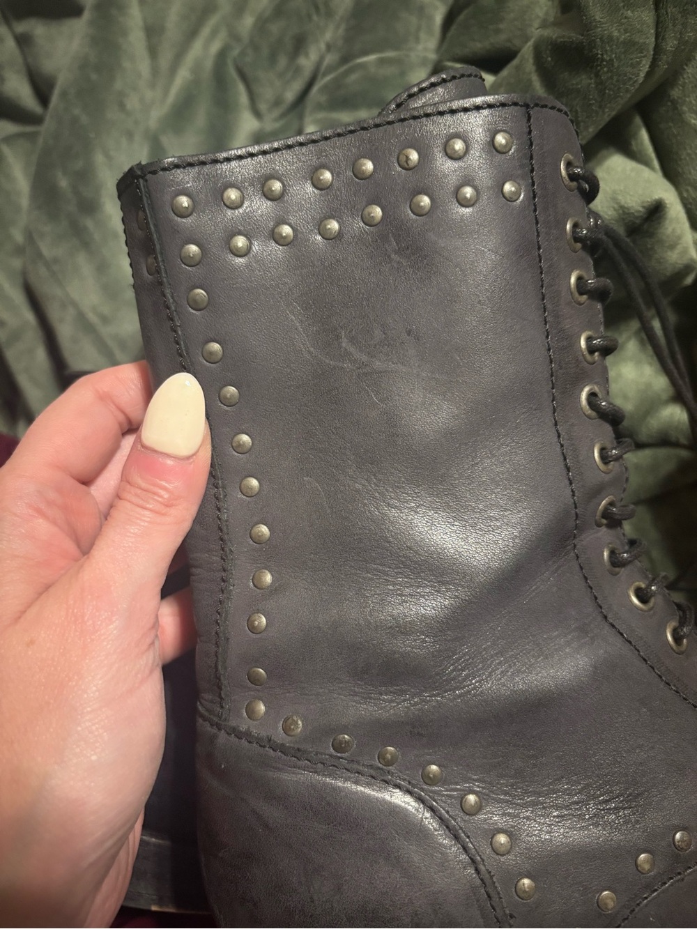 Diesel Black Leather Studded Combat Moto Boots EU 39 US 8.5 - Picture 12 of 15
